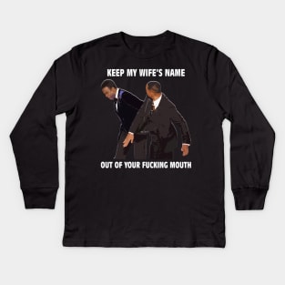 wow will smith slap chris rock Kids Long Sleeve T-Shirt